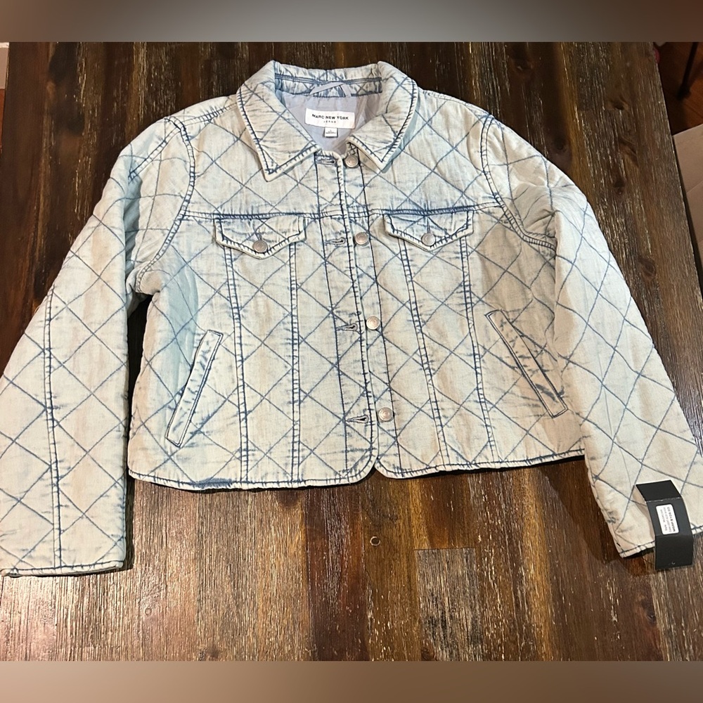 Marc New York Light Blue Quilted Denim Jacket
